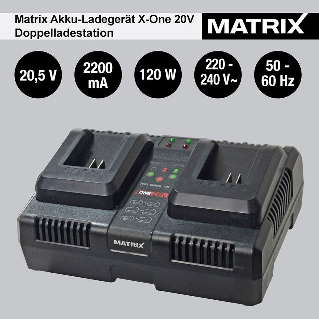 Matrix Akku Doppel Ladegerät für Matrix X-One auch passend Produktbild 