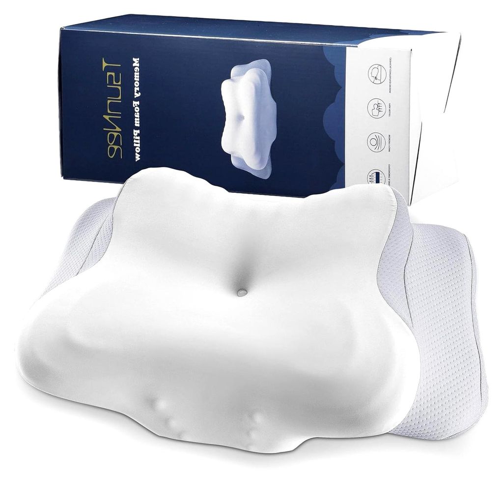 60D Memory Foam Kissen, Orthopädisches Ergonomisches Kissen für Nacken- und Schulterschmerzen, Halswirbelstütze für Seiten-, Rücken- und Bauch...