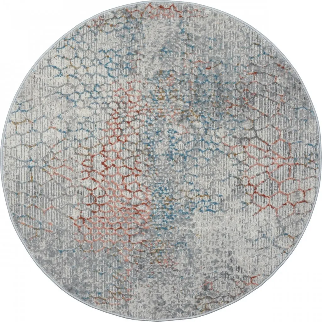 Tapis Rond Gris Clair 120 cm de Diamètre pour Salon et Chambre Chic