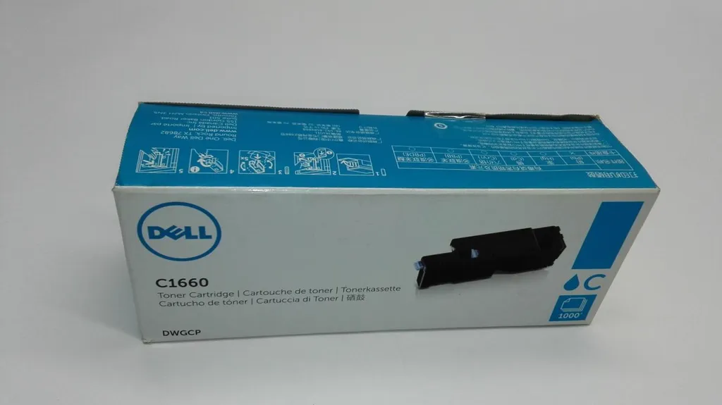 Toner Dell C1660w cyan d'origine pour une impression laser nette et fluide