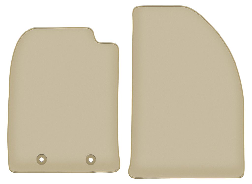 Velours-Fußmatten Vorne PREMIUM beige passend für Ford Fusion (2002-2005, Schrägheck) – mit Befestigungen – passgenau