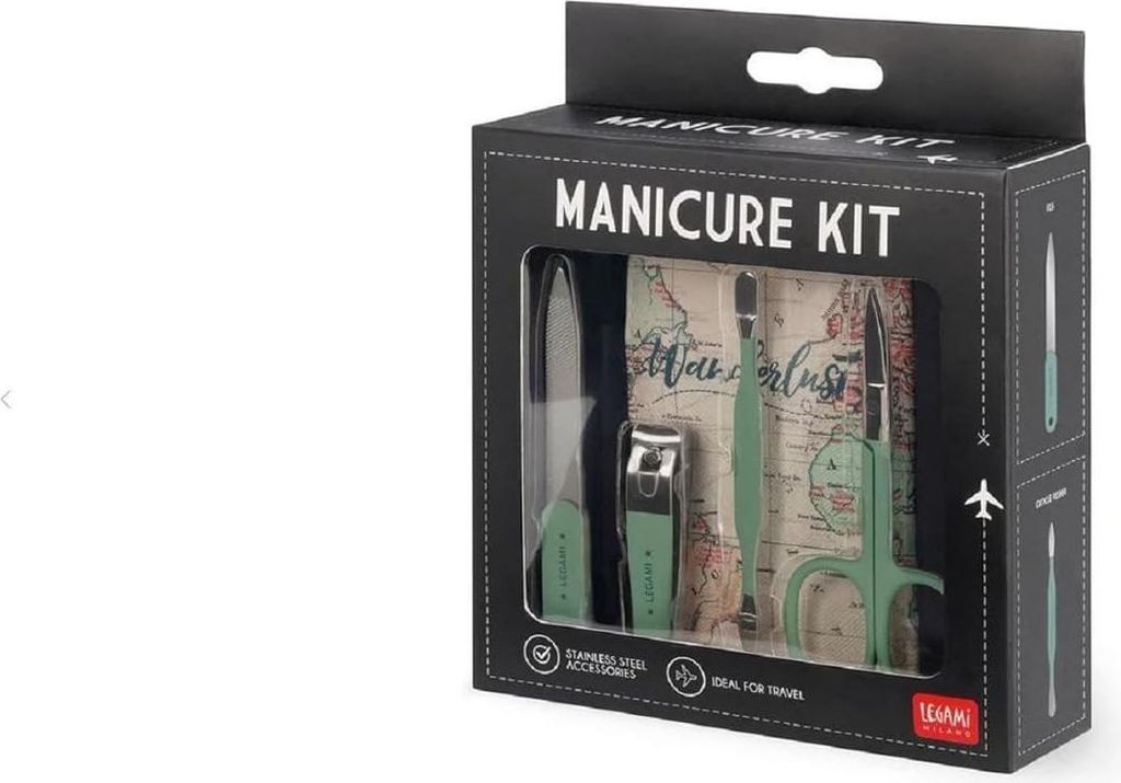 Maniküre-Set für unterwegs - Taschenformat, tragbar - Nagelknipser, Nagelfeile, Nagelhautschieber aus rostfreiem Stahl - 4-in-1 Maniküre- und Pe...