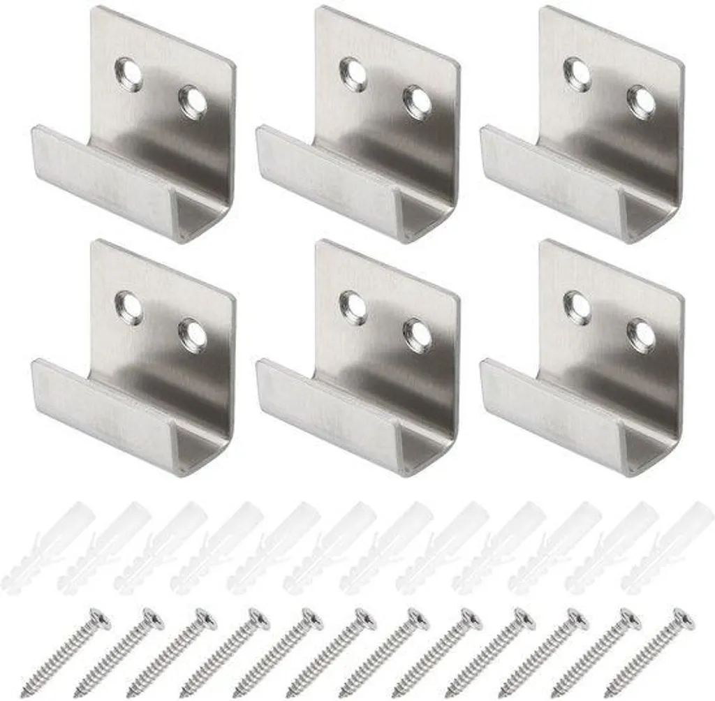 Support miroir mural en métal chromé 4 cm avec vis sans tige - 6 pièces