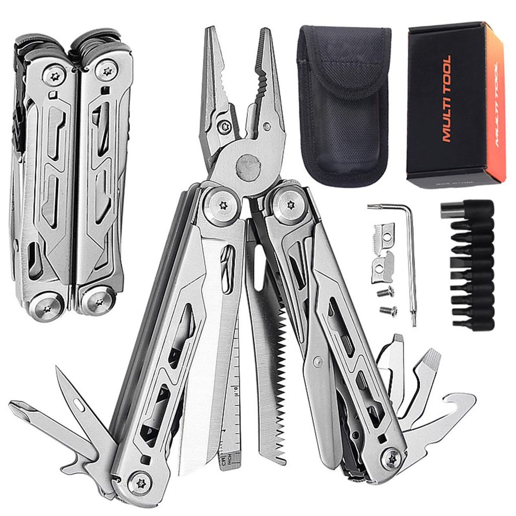 Tragbare Outdoor-Klappzange, 9 Funktionen, Edelstahl Zangen Produktbild 