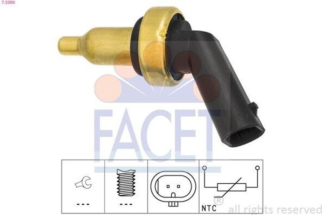 FACET 7.3390 Kühlmitteltemperatursensor für MINI Schrägheck (R56) Clubman (R55) Countryman (R60) Cabrio (R57) Roadster (R59) Coupe (R58)