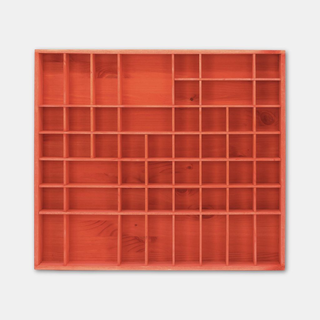 Woodweaver | Holzregal 51 Fächer | 52x46x5cm | Scharlachrot Produktbild 