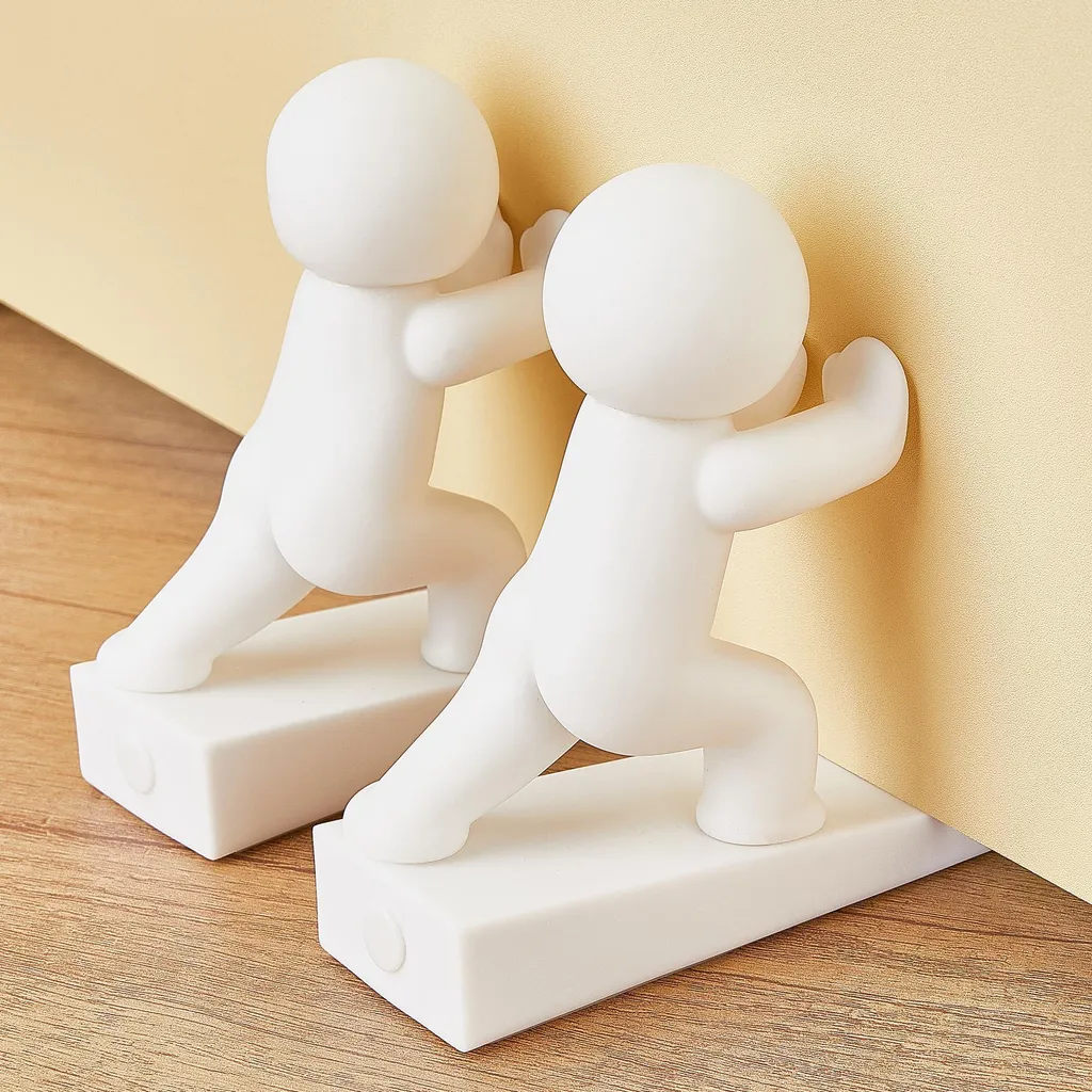 Butoir de porte blanc anti-choc protège-sol lot de 2 modèles brevetés