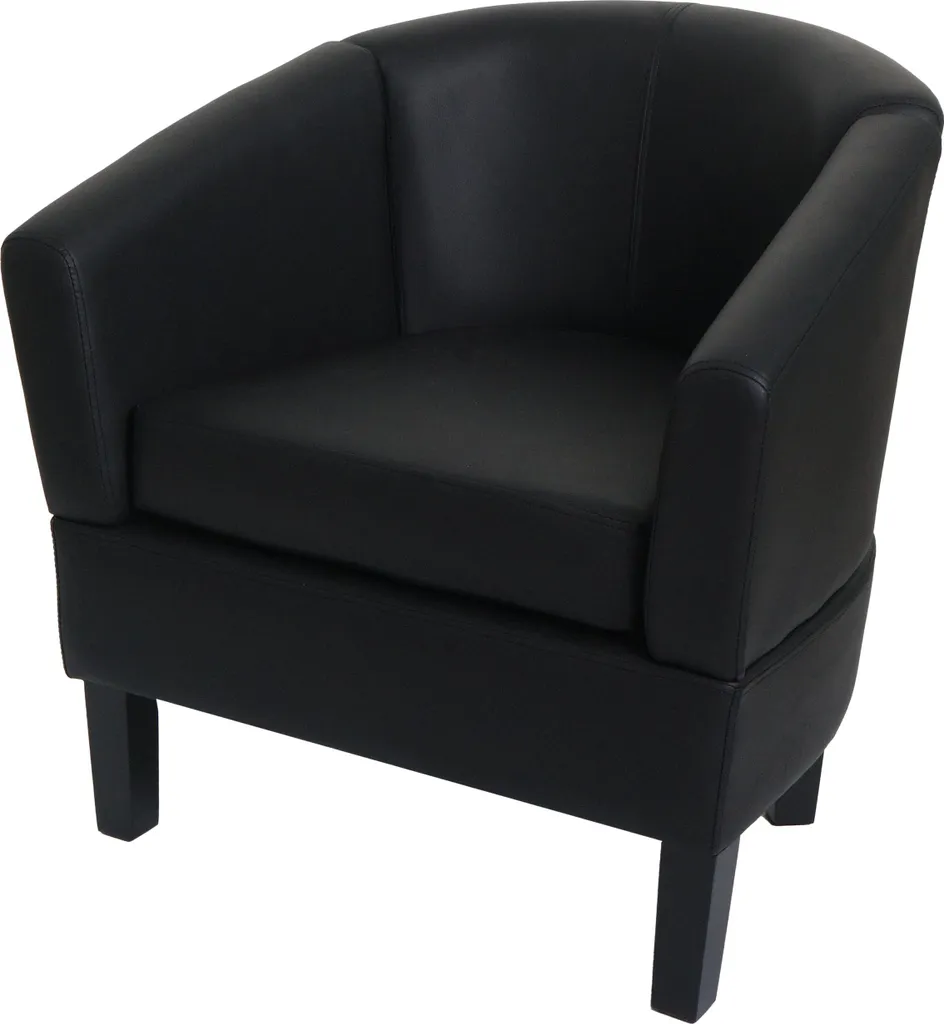 Fauteuil Lounge HWC-O17 pour Coin Lecture, Siège Cocktail Noir Confort