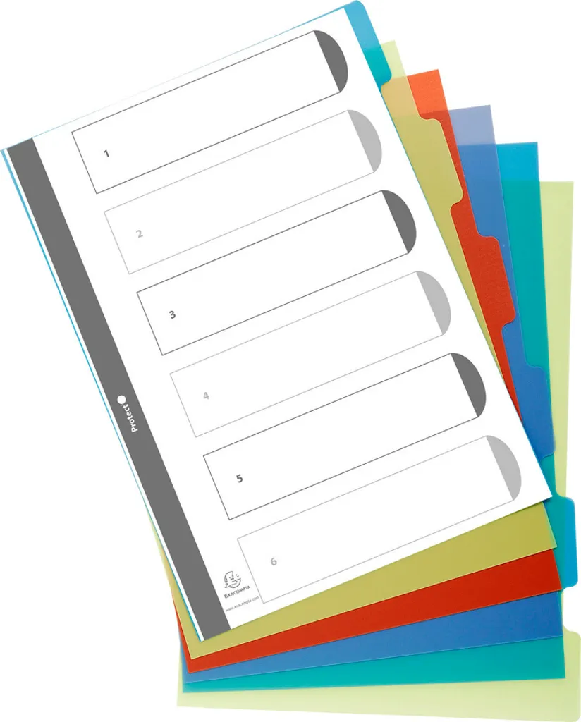 Intercalaires 6 Positions A4 Recyclés Indéchirables - Exacompta - 2