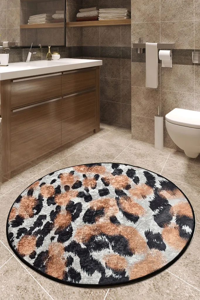 Tapis de bain pour sortie de douche Mijolnir Leopard, confort et sécurité