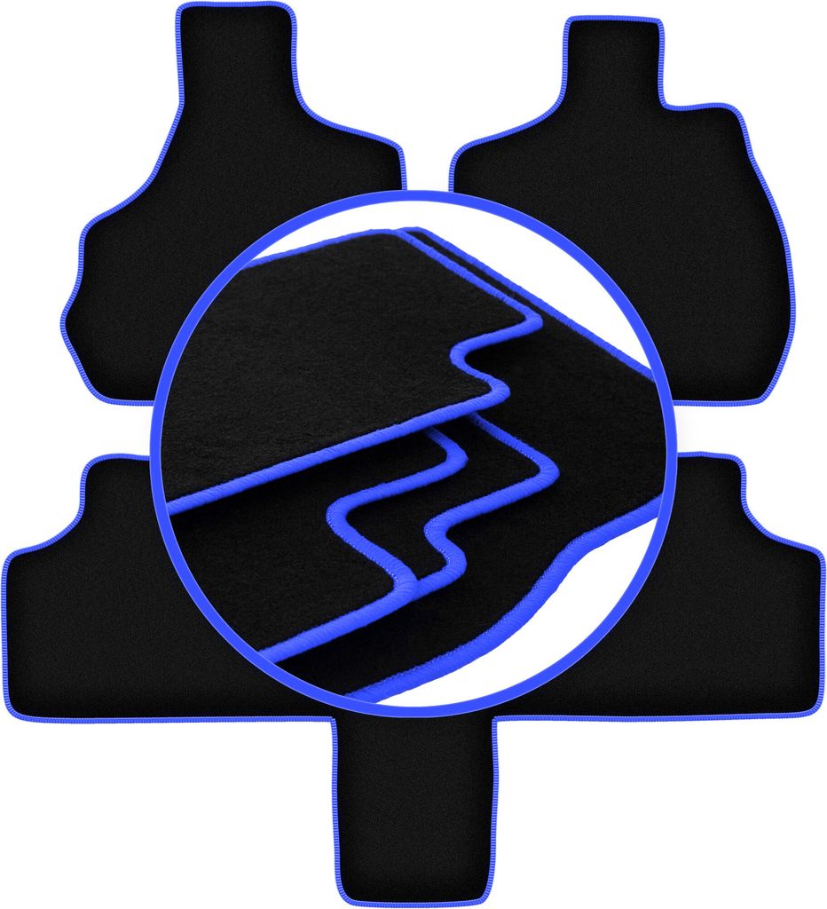CARLUX-BLUE Autofußmatten für: Chrysler Grand Voyager III 7-Sitzer (2000-2008)