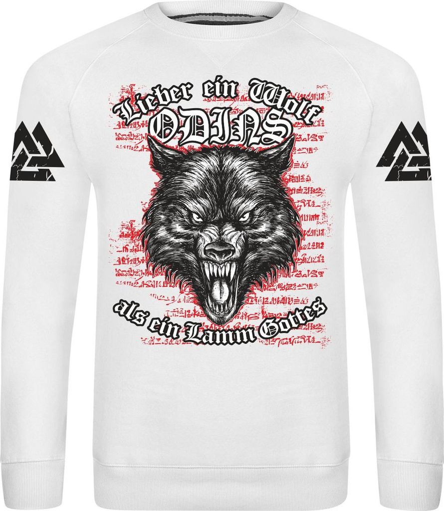 Herren Sweatshirt Lieber ein Wolf Odins als ein Lamm Gottes