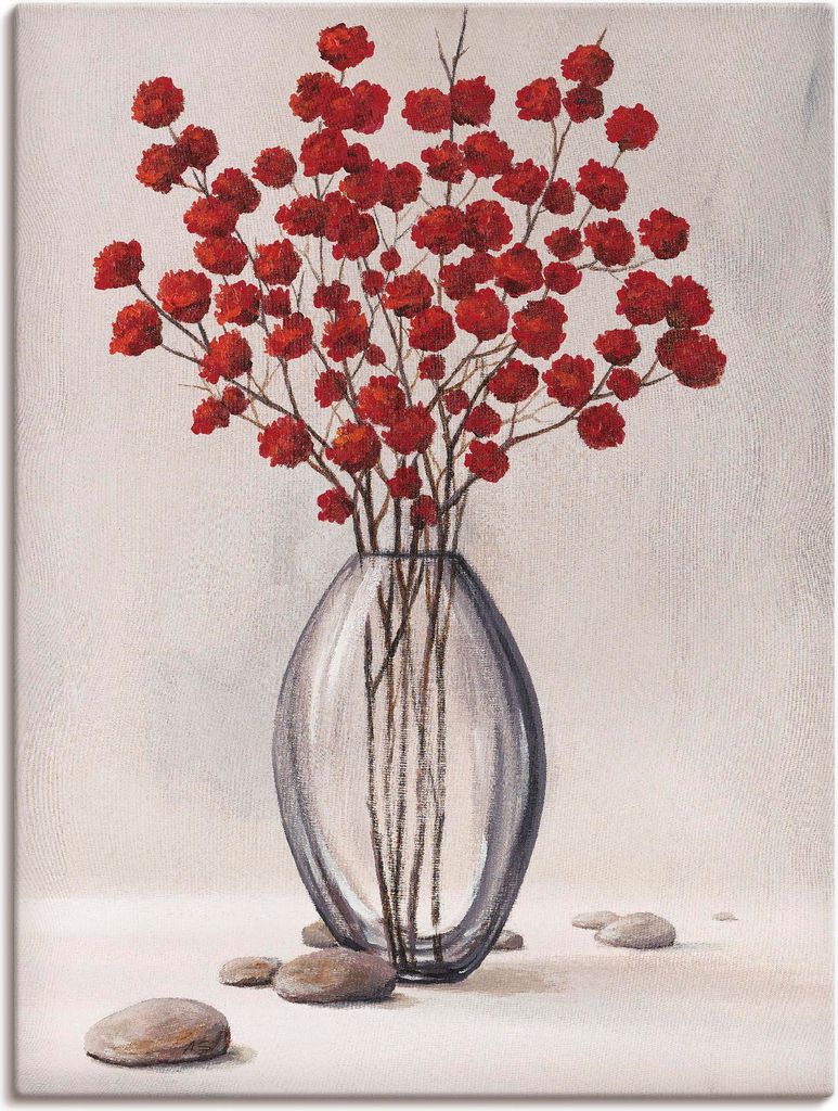 ARTland Leinwandbild Dekorative rote Herbstblumen Größe: 30x40 cm