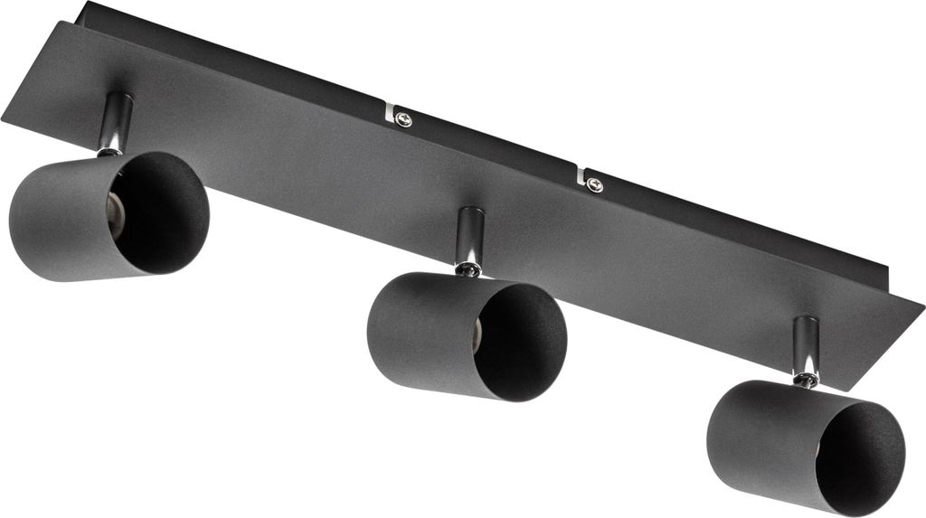 GTV - Deckenleuchte VENETO | moderne Beleuchtung für Büros, Wohnungen und Räume | Deckenlampen Deckenleuchten | 3 x GU10 | Rund | Schwarz