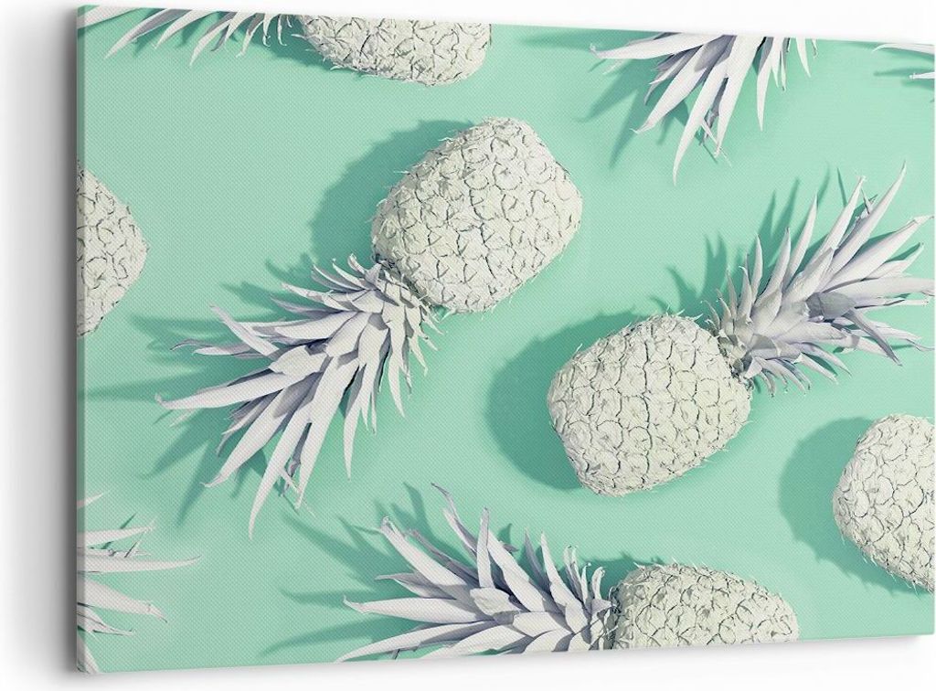 Bild auf Leinwand - Leinwandbild - Ananas Obst Saft - 100x70cm - Wand Bild - Wanddeko - Wandbilder - Leinwanddruck - Bilder - Kunstdruck - Wanddeko...