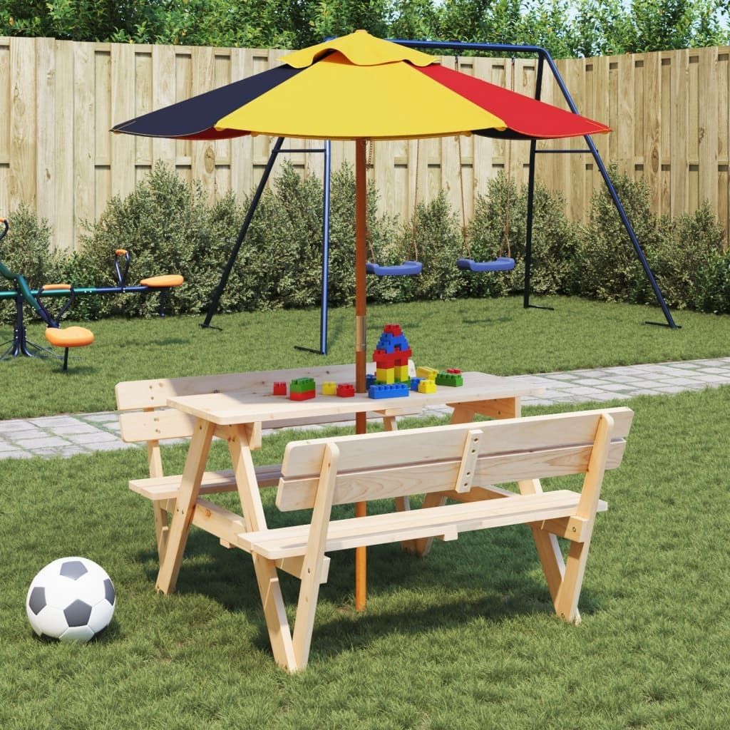 Maison Exclusive - Sonnenschirm für Kinder mit Holzmast Ø120x140 cm