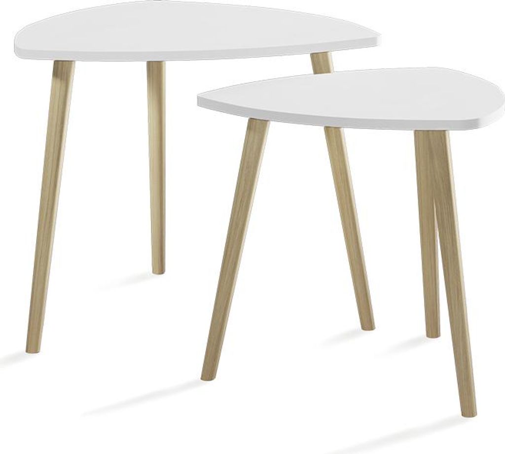 Konferenčný stolík Vicco Twino Biela/Sonoma 48 x 45 cm Sada Obrázok produktu 