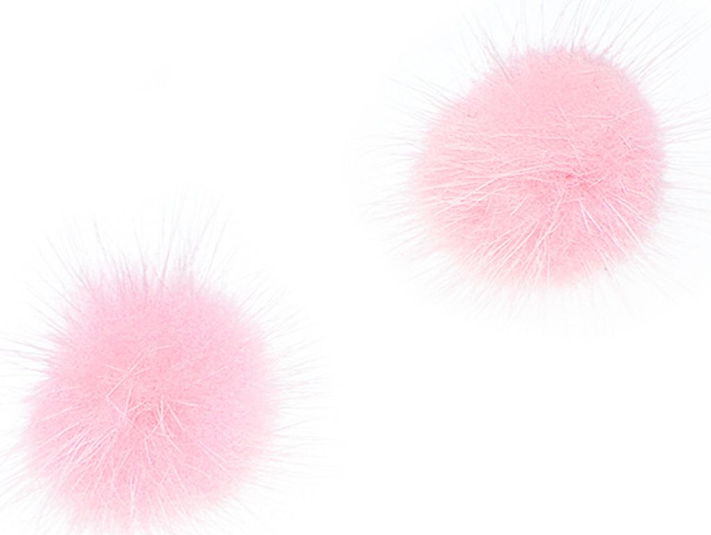 Damenmode, pelzige, flauschige Kugel-Ohrstecker, Mädchen, trendiger süßer Schmuck-Rosa