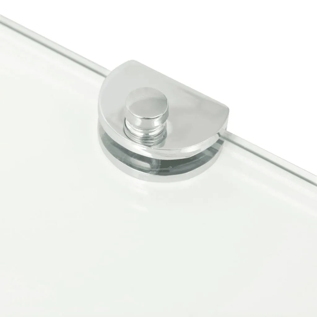 vidaXL Étagères d'angle 2 pcs avec supports chromés verre transparent