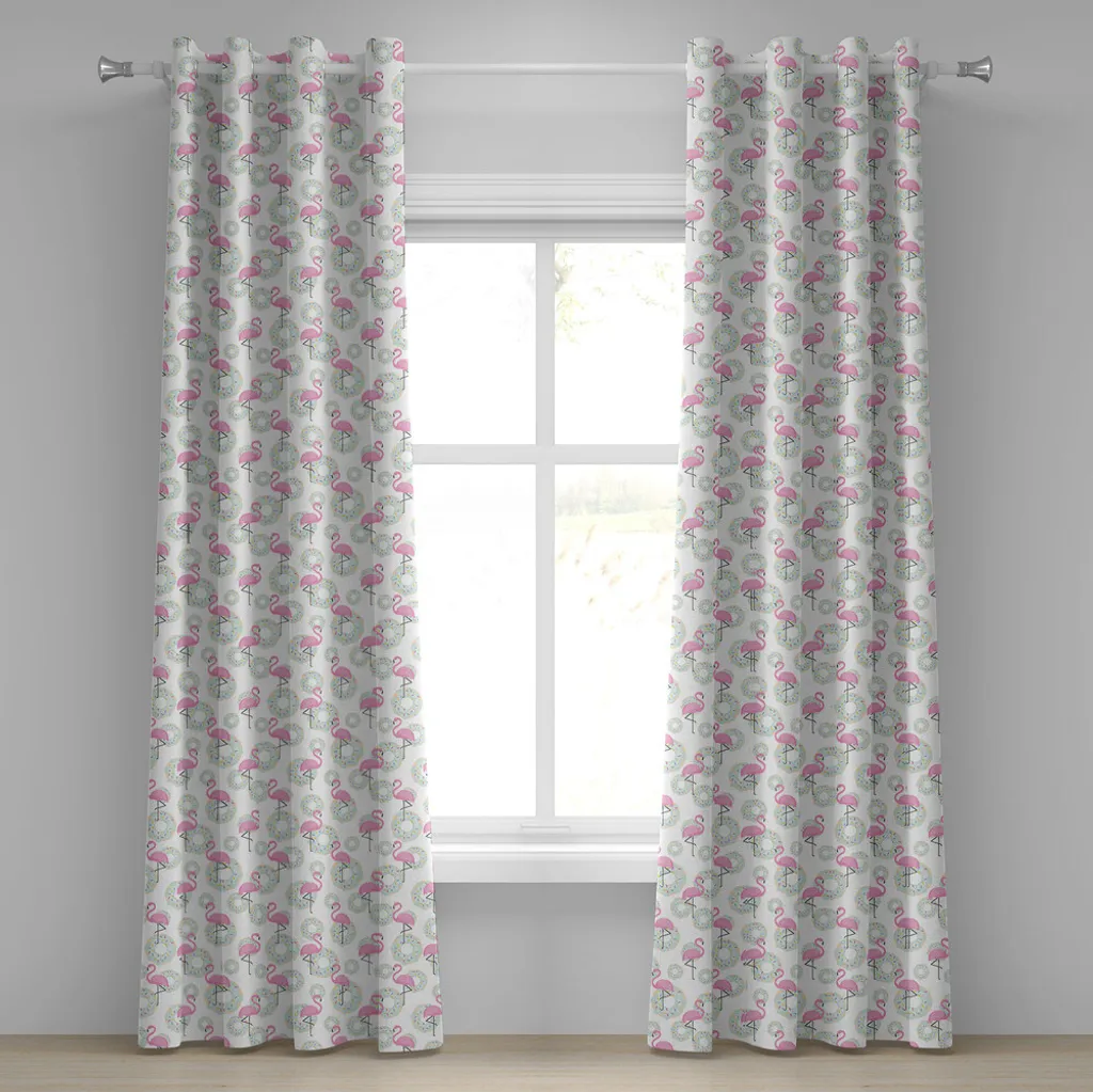 Rideau à œillets Flamingo ABAKUHAUS 280x175 cm Rose Menthe Beige