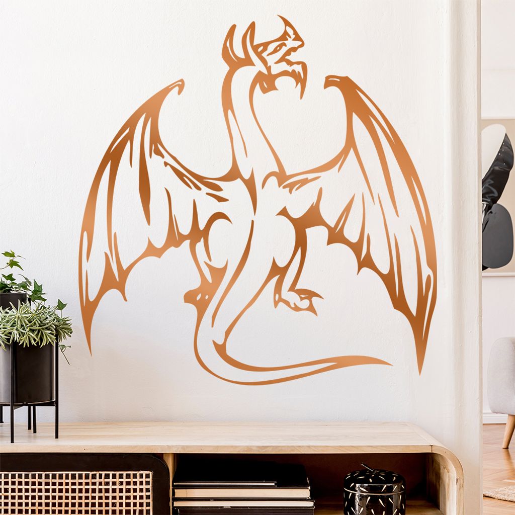 Mystischer Drachen Wandtattoo in 6 Größen - Wandaufkleber Wall Sticker - Dekoration, Küche, Wohnzimmer, Schlafzimmer, Badezimmer