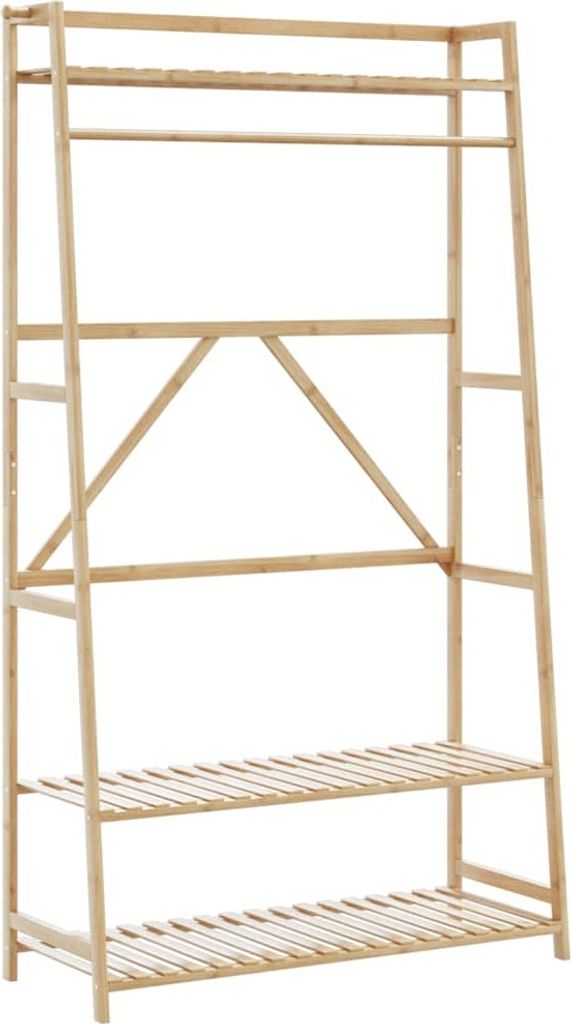 Kleiderständer mit Ablagen 110x40x180 cm Bambus