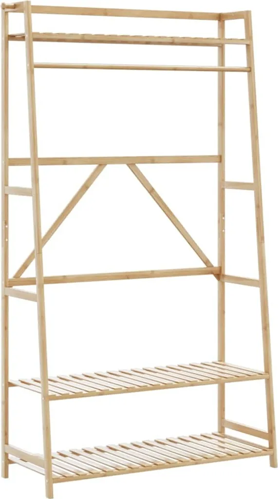 Stand Guardaroba Ecologico in Bambù 110x180 cm - Stile Naturale