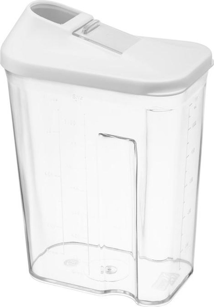 HUGO 1500 ml (1,5 Liter) Futterspender, farblos, mit weißem Deckel