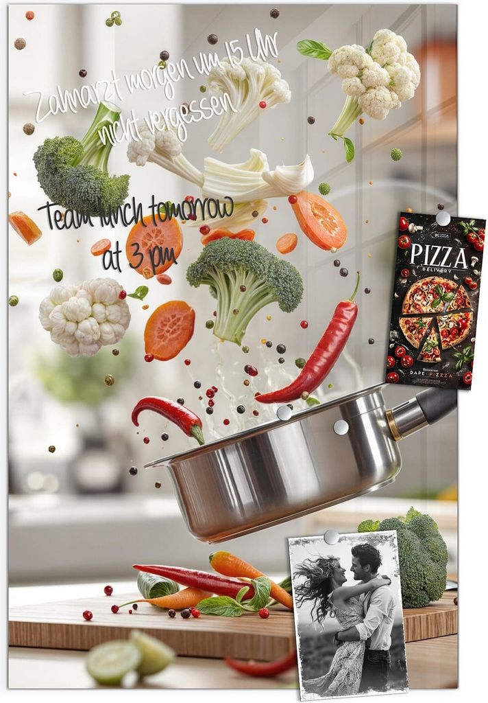 Magnettafel 40x60cm Pinnwand Whiteboard beschreibbar - Kochen Mit Gemüse