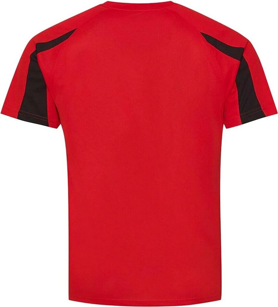 AWDis Cool - T-Shirt Feuchtigkeitsabweisend für Herren PC5918 (L) (Feuerrot/Pechschwarz)