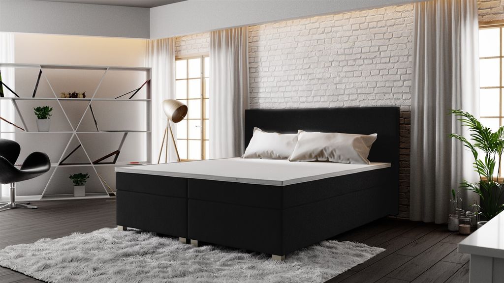 Boxspringbett Schlafzimmerbett OLIVER 180x200cm Schwarz