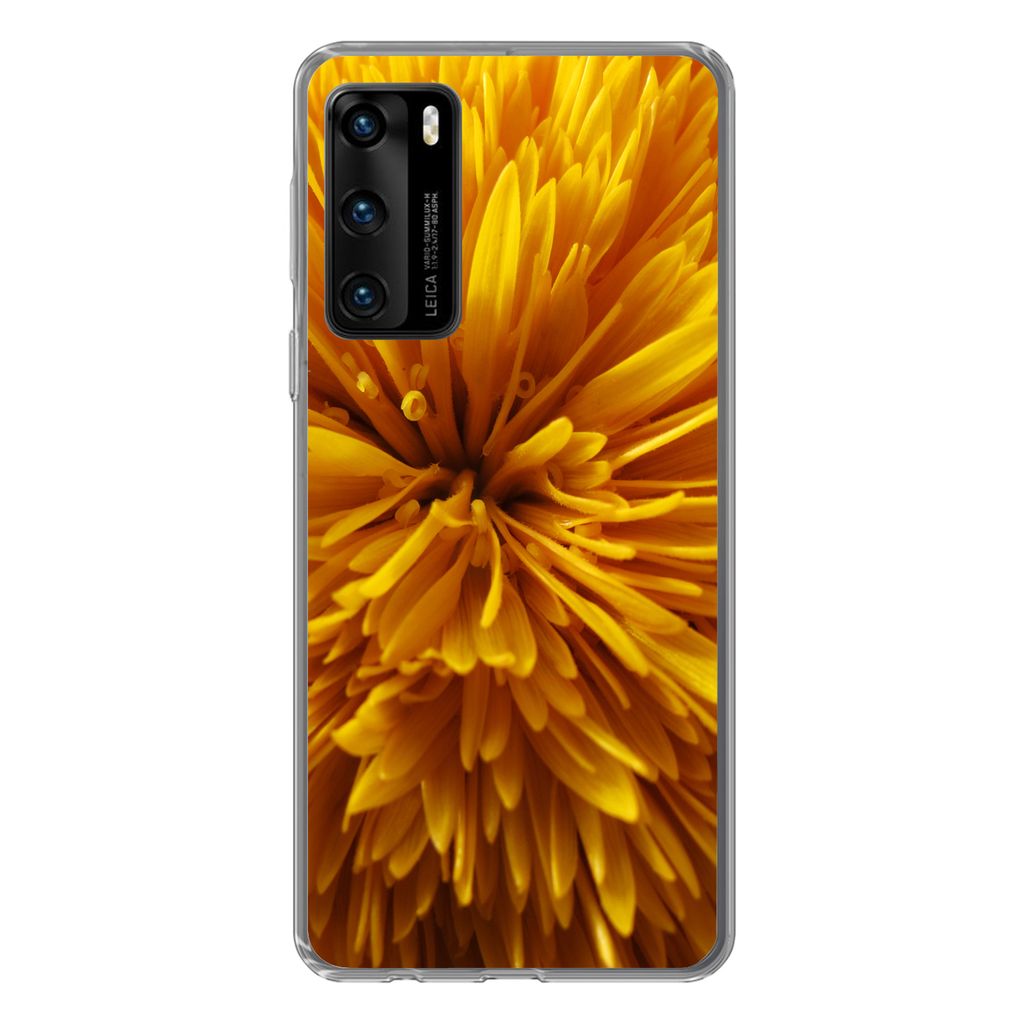 MuchoWow Handyhülle Schutzhülle Hülle für Huawei P40 Löwenzahn - Gelb - Abstrakt Silikon Softcase Handy Hülle - Handytasche