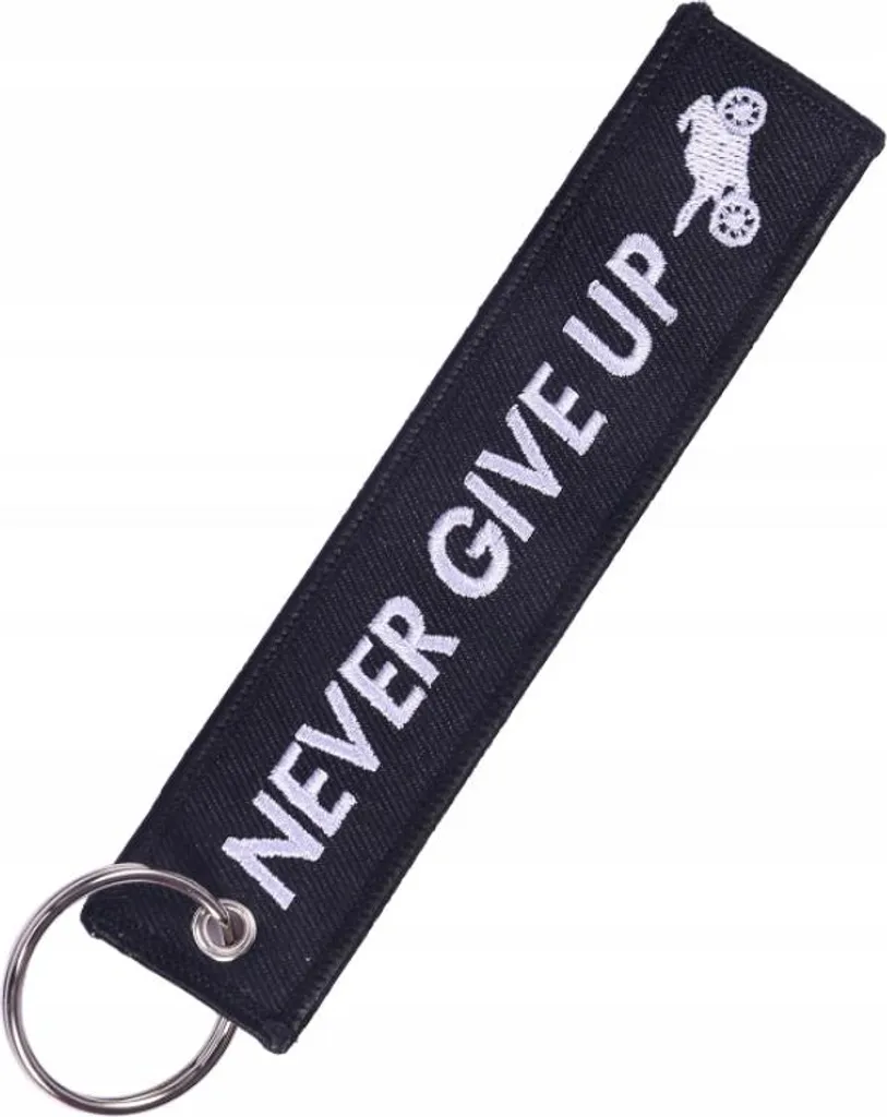 Portachiavi NEVER GIVE UP Regalo Originale Fitness e Palestra