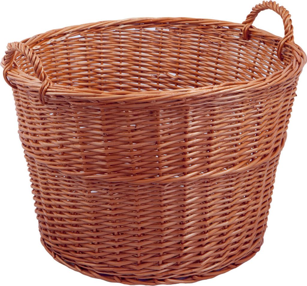 Gartenkorb, Laubkorb, Holzkorb, Tragekorb, Feuerkorb,braun ,Øo 50xØu 39xH34cm