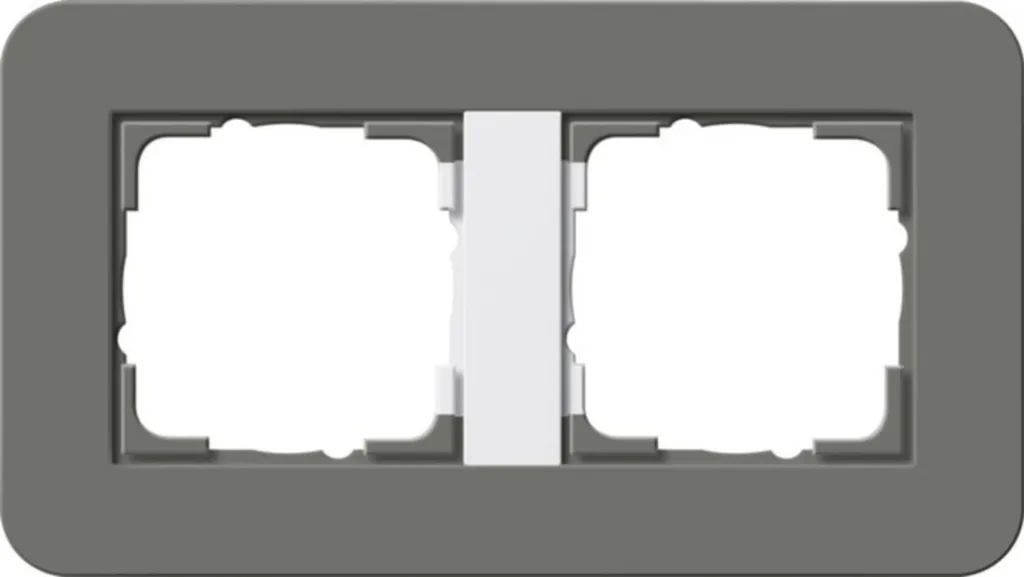 Cadre de Finition GIRA 0212 413 Gris Brillant - 2 Postes Standard 55
