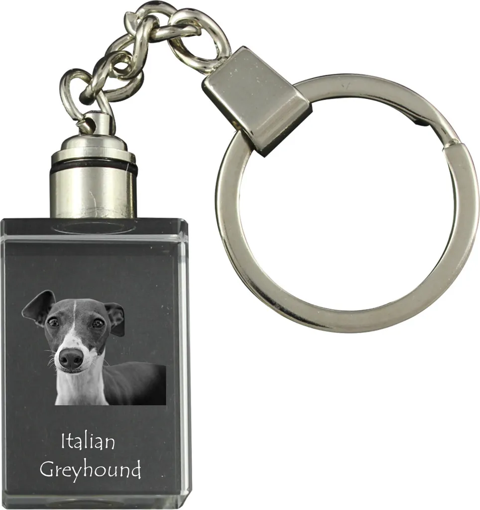Portachiavi Cristallo Levriero Italiano Art-Dog - Incisione 3D Deluxe