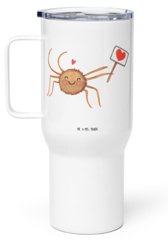 Mr. & Mrs. Panda thermosbecher Spinne Agathe Motivation - Weiß - Geschenk, Liebe, Glück, Kaffee-to-go-Becher, Teetasse, Dankeschön, Kaffee-Therm...
