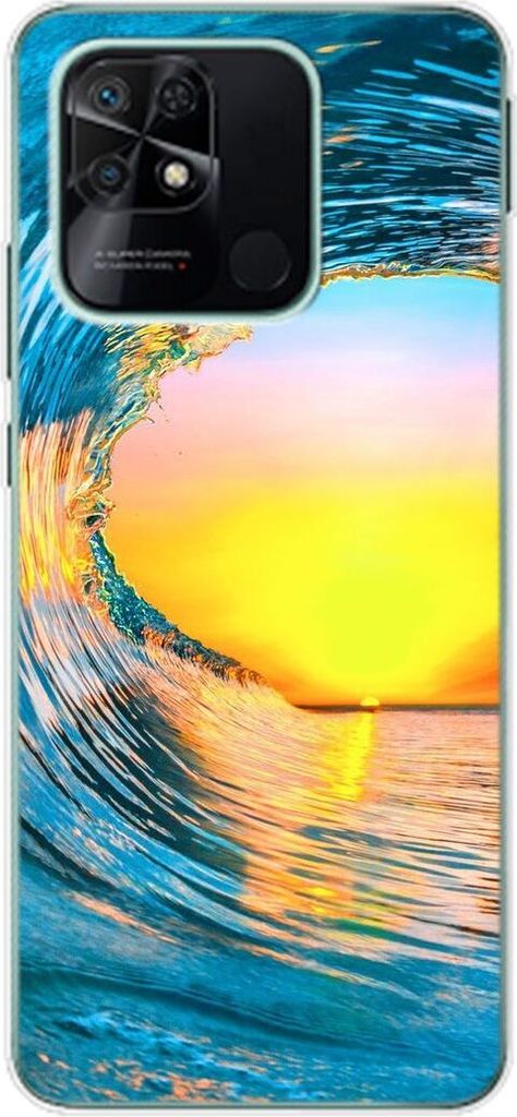 König Design Hülle kompatibel mit Xiaomi Redmi 10C Kunststoff Soft Handyhülle - Handy Case Welle