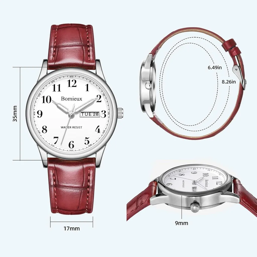 Orologio da Polso Uomo Analogico con Data - Design Minimal in Pelle - 3