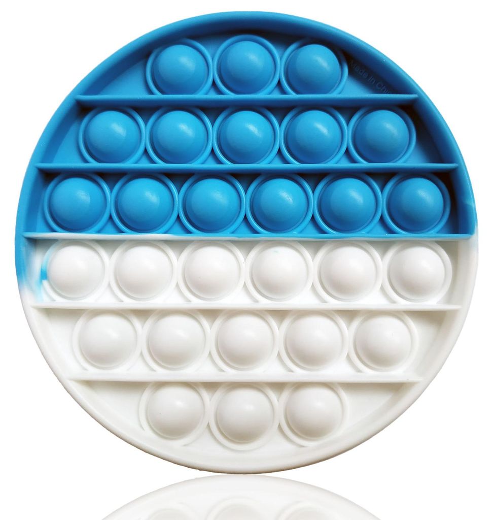 Fidget Toy Push Pop Bubble - Anti Stress Spielzeug - Kreis Weiß/Blau