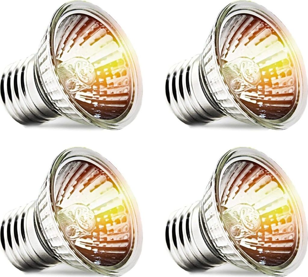 4 Stück - Reptilien Terrarium Wärmelampe, Sonnenbad Reptil Lampe 50W