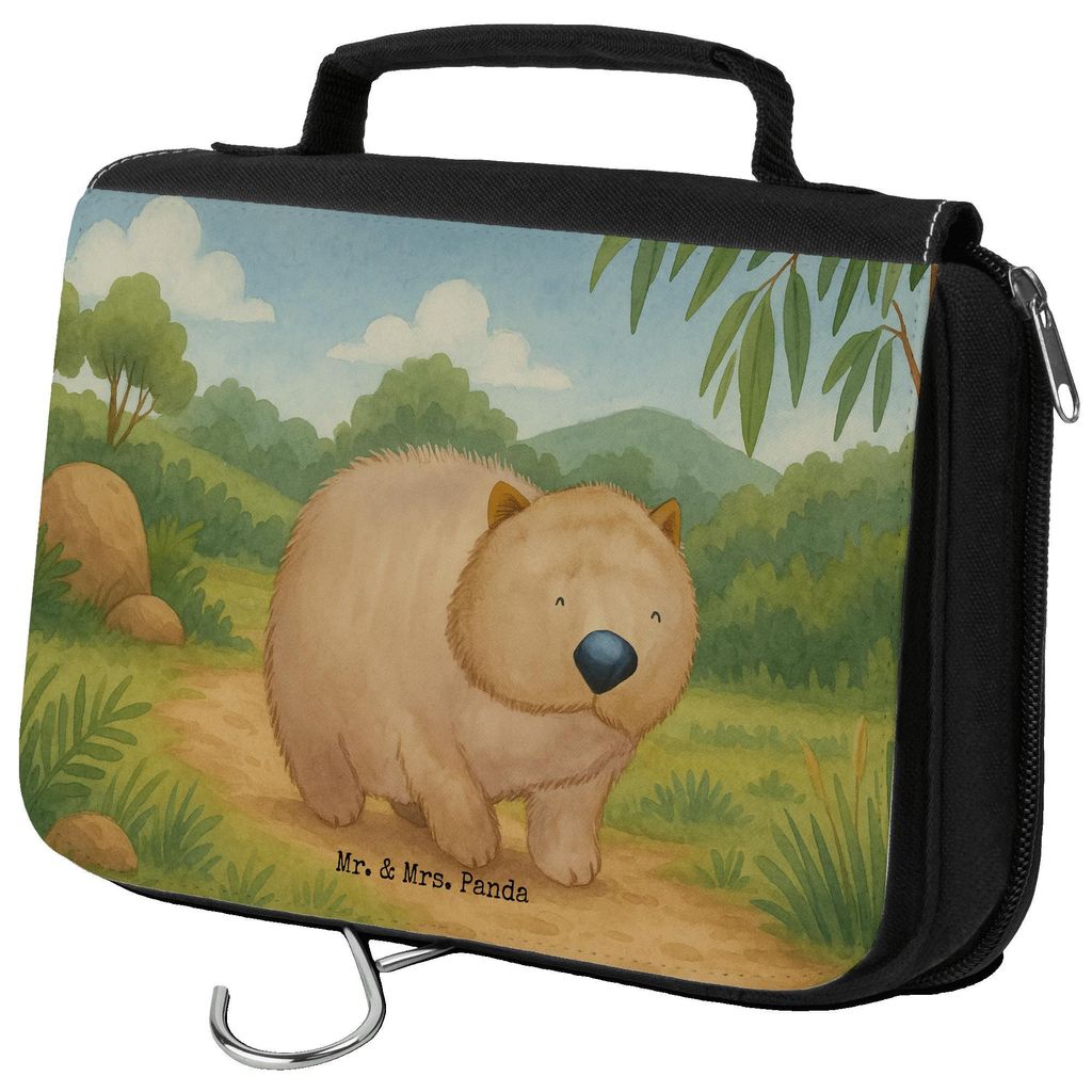 Mr. & Mrs. Panda Kulturtasche Wombat Design - Weiß - Geschenk, Das Leben Ist schön, kosmetiktäschchen, Waschbeutel, kulturtäschchen, Kulturbeut...