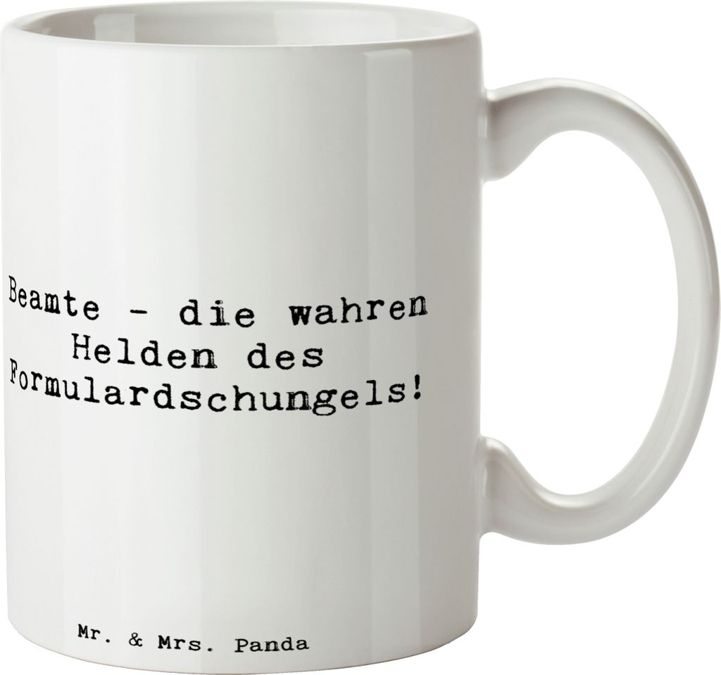 Mr. & Mrs. Panda Teetasse Spruch Beamtin Heldin - Weiß - Geschenk, Tasse, Kaffeetasse, Beruf, Geschenkidee, personalisierte Geschenke, Kaffeebeche...