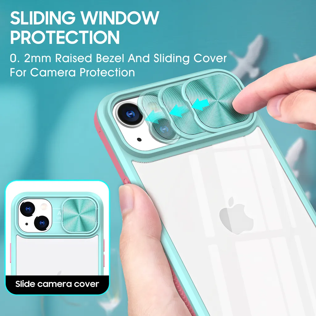 Cover Ibrida iPhone 14/13 con Slider Camera: Antiurto e Trasparente - 3