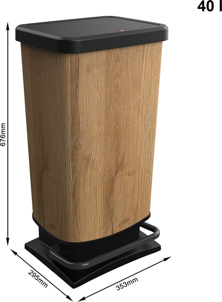 Rotho Abfalleimer 40 L Paso - Treteimer Geruchsdicht - Produktbild 3