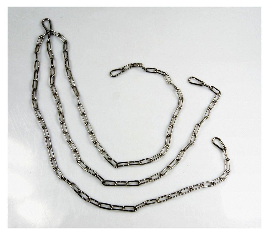 Edelstahl Kettensatz mit Seilwirbel für Grill bis Ø 80 cm und 4 Karabiner