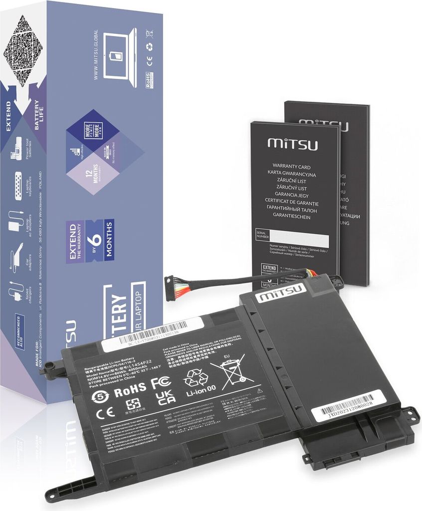 Mitsu MITSU LENOVO Y700-15ISK Y700 4050mAh 60Wh 14,8V Produktbild 