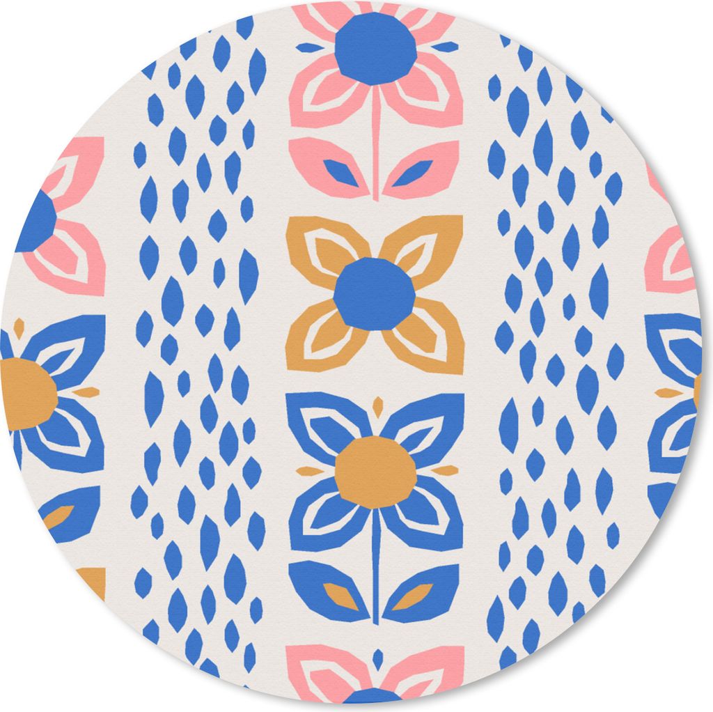 MuchoWow Mauspad Mousepad Blumen - Skandinavien - Muster 30x30 cm - Mousepads - Maus Mat - Pad - Mausunterlage - Tischunterlage - Schreibtischmatten