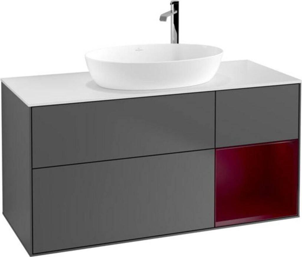 V&B Waschtischunterschrank Finion 120cm, Pl w m, Reg Peo m Lac, Anthrac. m