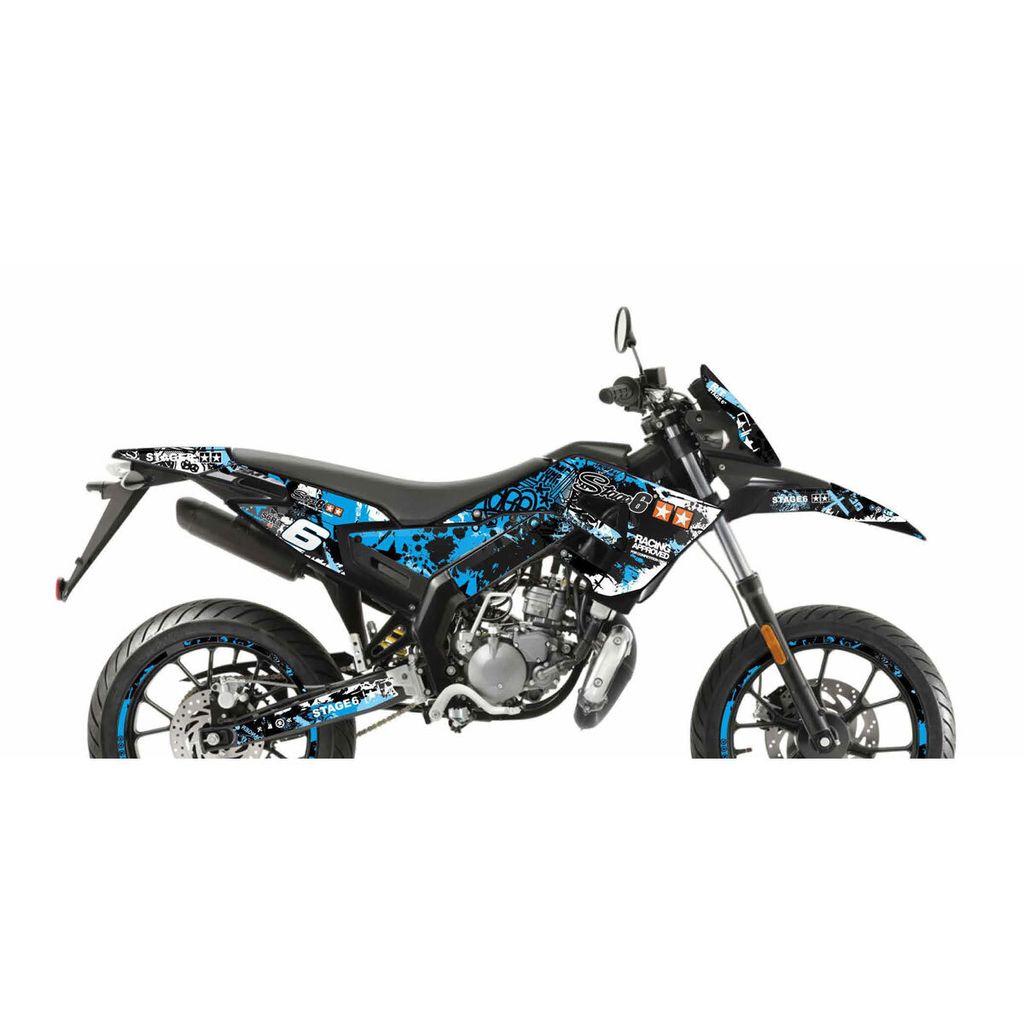 23-teiliges STAGE6 Blue Black Verkleidungs-Aufkleber-Set für Derbi X-TREME Euro 4
